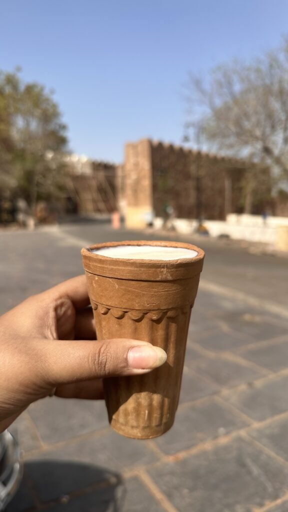 Lassi outside Nahargarh Fort