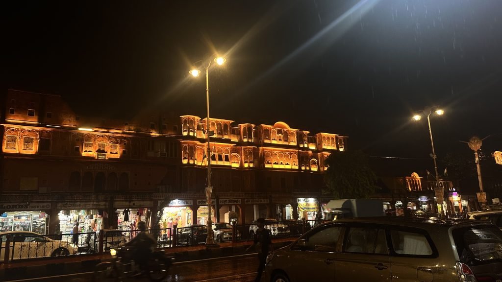 Night view of Jaipur in monsoon