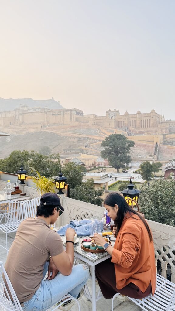 View of Amer Fort from The Garh Cafe Jaipur