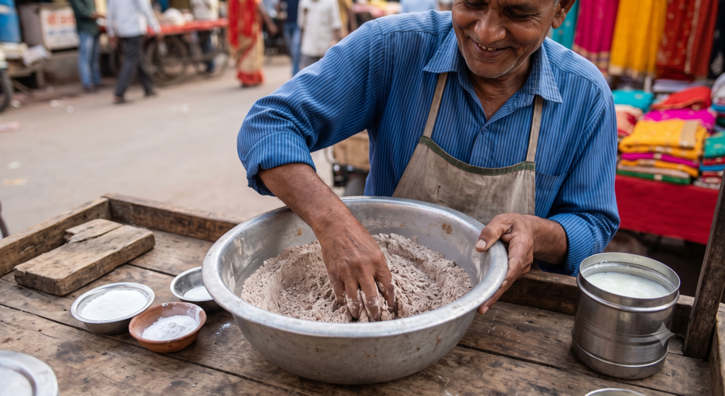 AI image of Mathura Cake being made